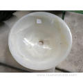 White round onyx vessel sink